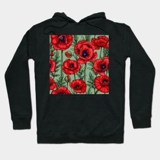 scarlet red poppies Hoodie